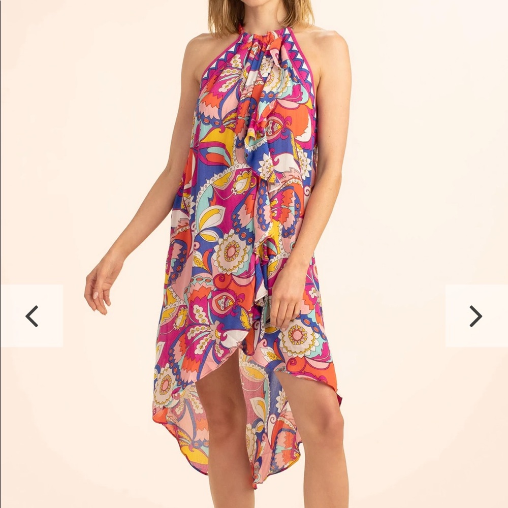 Trina Turk Sevilla Midi Swim Dress Cover Up Wrap Silhouette Adjustable Maxi NEW